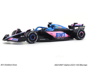 2023 BWT Alpine A523 Esteban Ocon 1:43 Bburago Formula 1 diecast scale model car