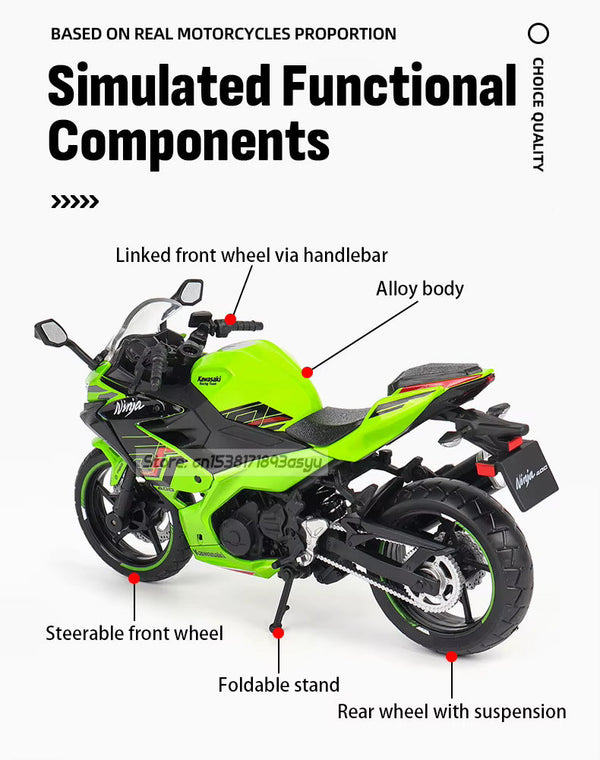 Kawasaki Ninja 400 Green 1:12 CCA licensed diecast scale model bike collectible