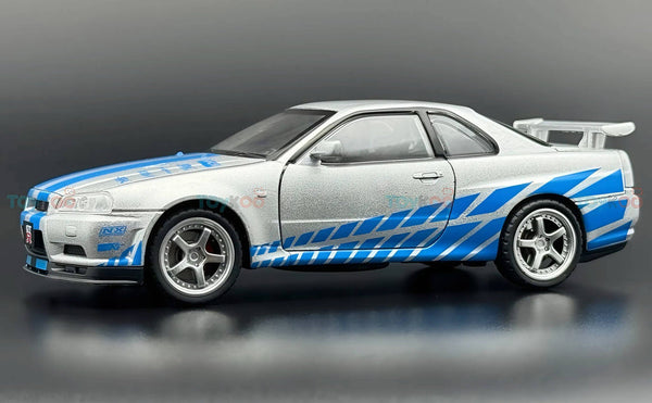 Nissan Skyline R34 GT-R 1:24 diecast scale model car collectible | Assorted Colors