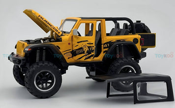 Jeep Wrangler Rubicon 1:18 diecast Scale Model car with Removable Top - Big Size