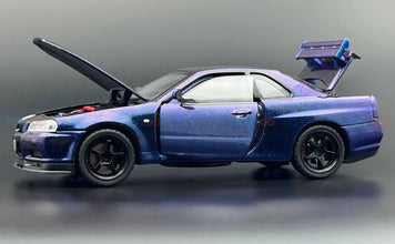 Nissan Skyline R34 GT-R 1:24 diecast scale model car collectible | Assorted Colors