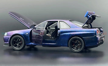 Nissan Skyline R34 GT-R 1:24 diecast scale model car collectible | Assorted Colors